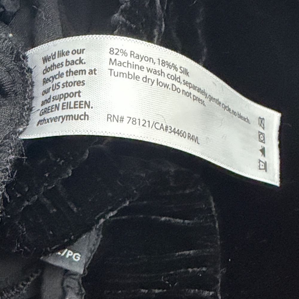 Eileen Fisher Women’s Large Petite Black Velvet Dress Pants - Picture 7 of 16